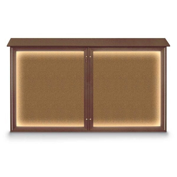 Single Door Indoor Enclosed Easy Tack Bo, UNITED VISUAL PRODUCTS, Mfr# UV300EZ-WHITE-BRONZE